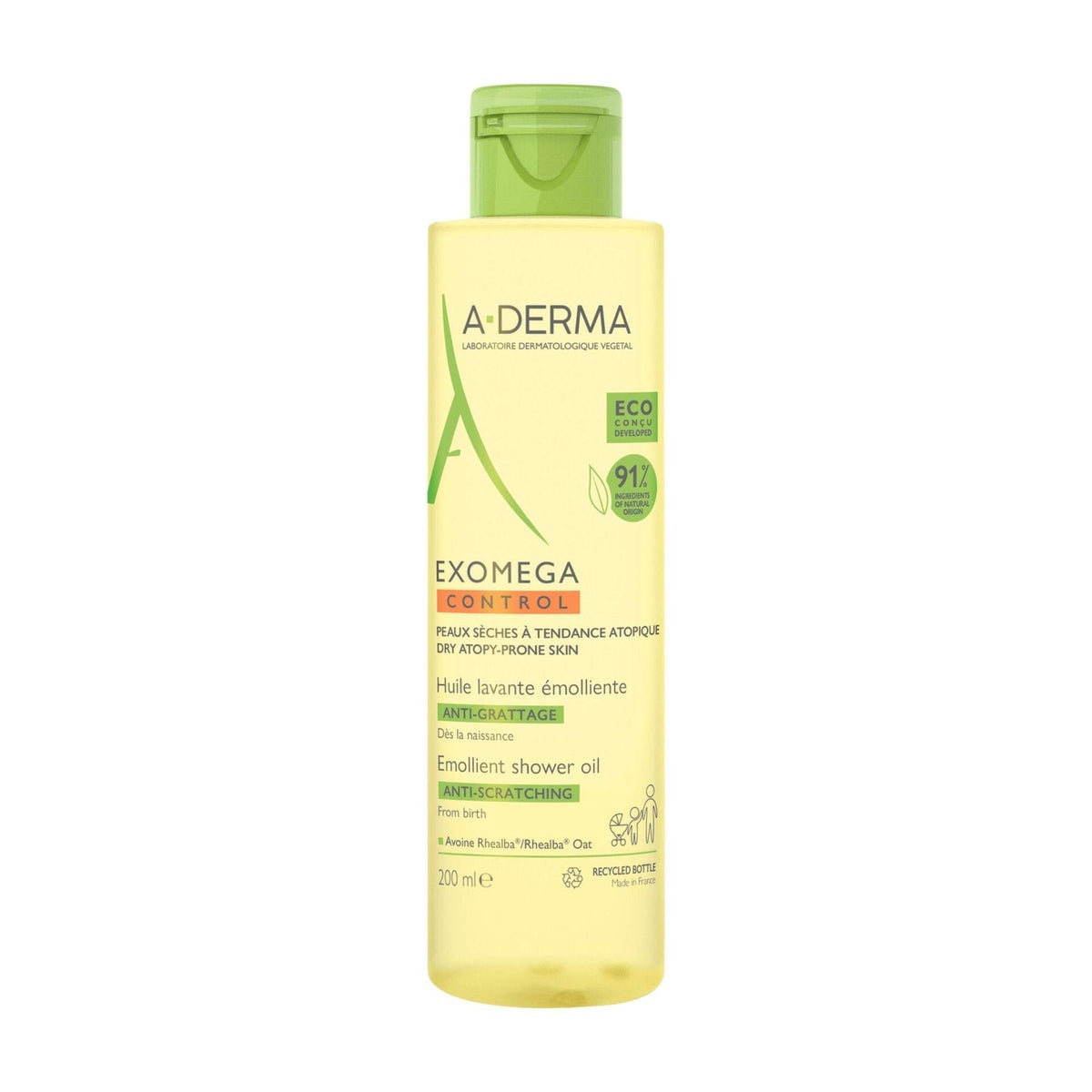 A-Derma Exomega Control Huile Lavante Émolliente Anti-Grattage 200ml