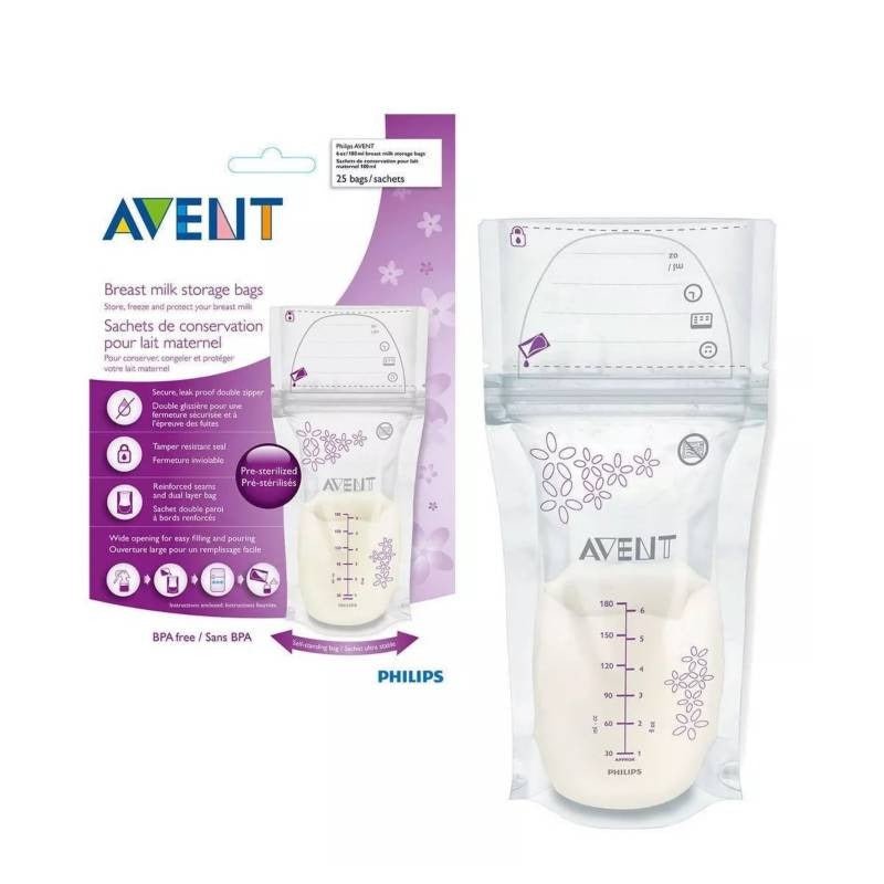 Avent Sachets de Conservation pour Lait Maternel - Pack de 25