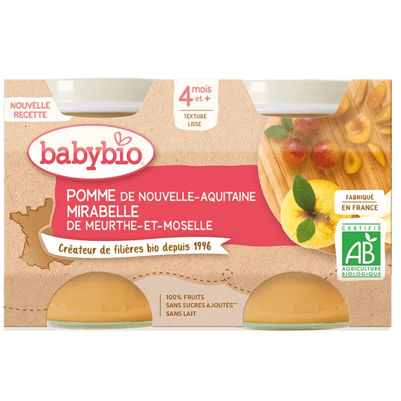 Babybio Petit Pot Bio Pomme & Mirabelle