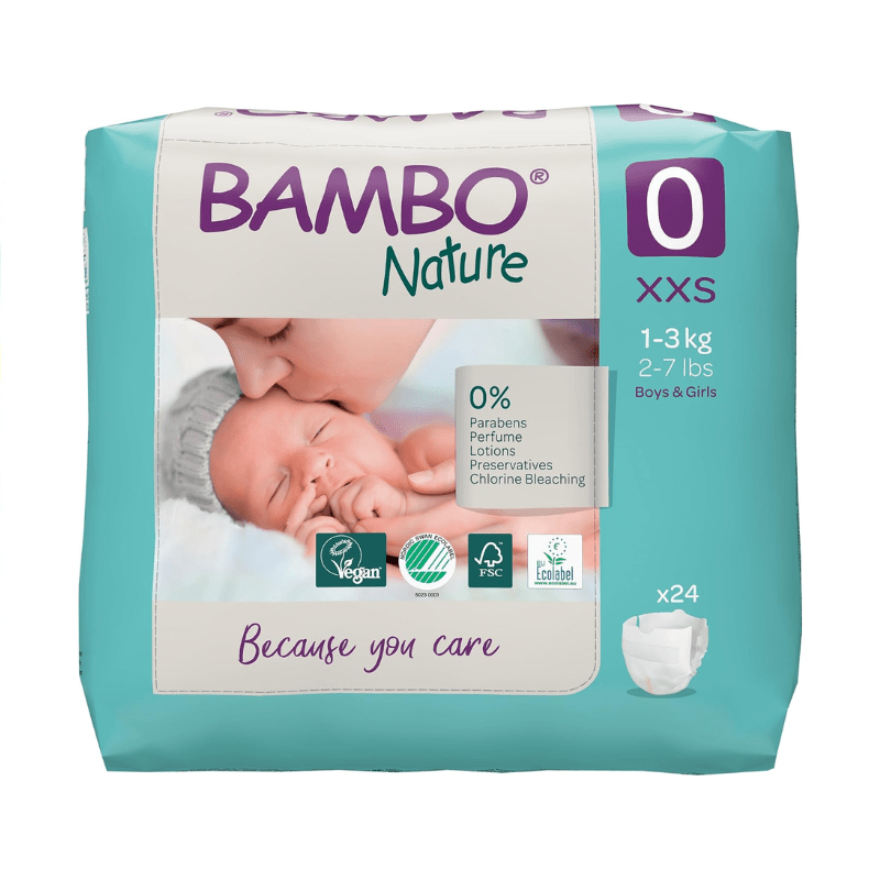Bambo Nature Couches N°0 XXS 1-3Kg – 24 unités