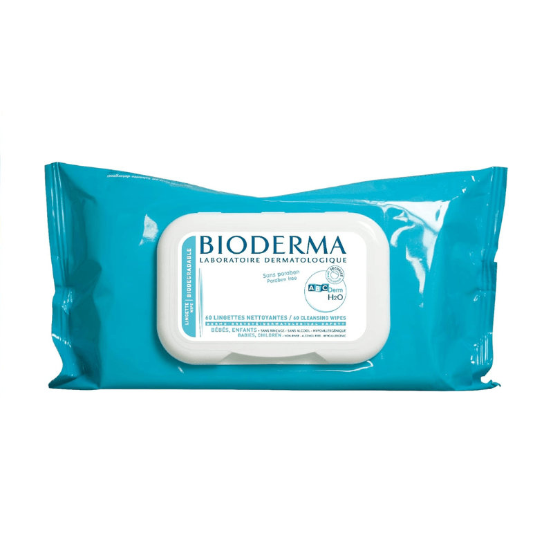 BIODERMA ABCDerm H2O Lingettes Nettoyantes - Paquet de 60