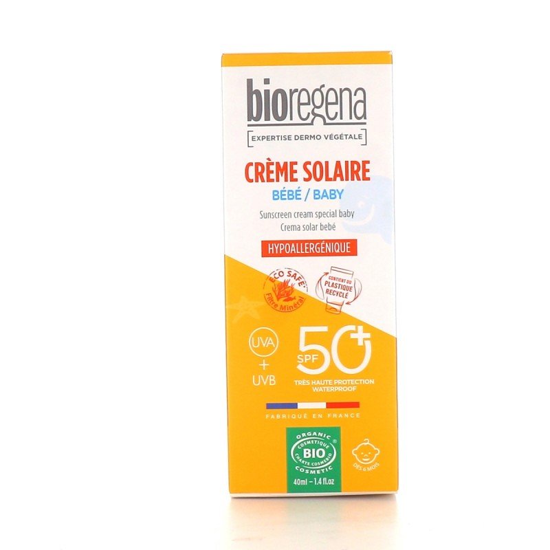 Bioregena Crème Solaire Bébé Bio SPF50+ 40ml