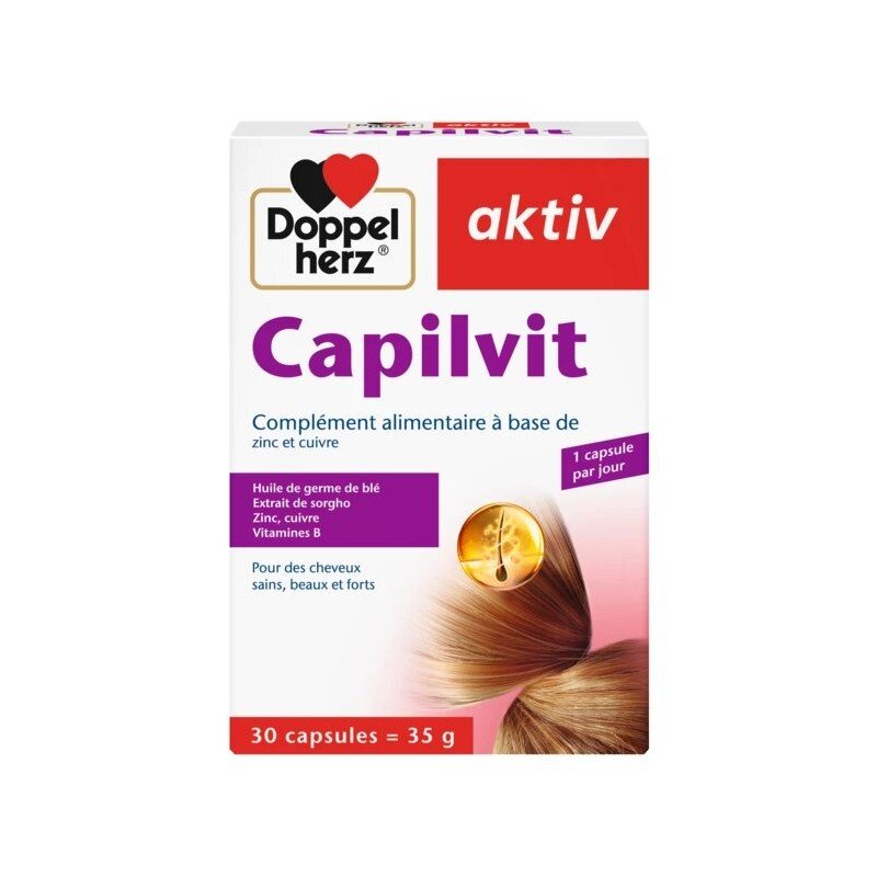 Doppel Herz Aktiv Capilvit – Capsules pour Cheveux Forts et Sains