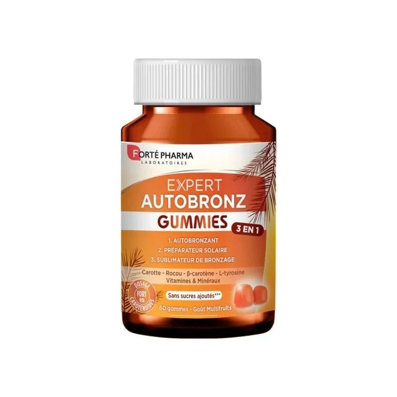 Forté Pharma Expert Autobronz Gummies 3 en 1 Goût Multifruits - 60 Gommes