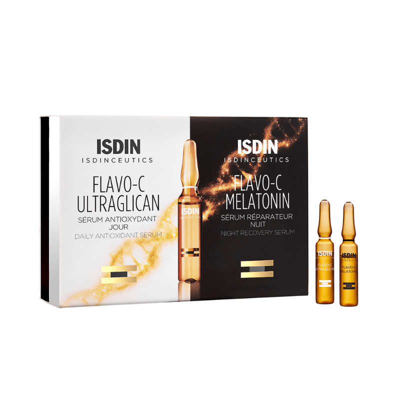 ISDIN Flavo-C Sérum Jour et Nuit 2+2 Ampoules - Antioxydant et Réparateur