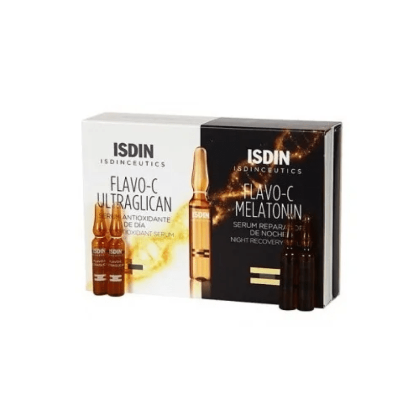 ISDIN Isdinceutics Flavo-C Sérum Jour et Nuit 24h - Pack de 4 Ampoules