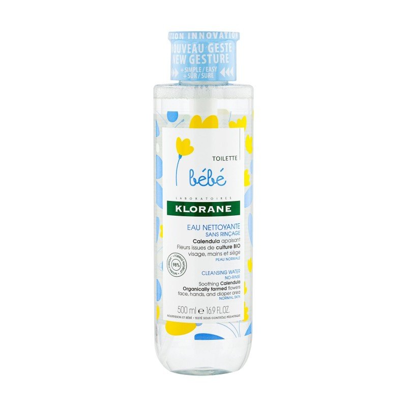 Klorane Bébé Eau Nettoyante sans Rinçage au Calendula - 500 ml