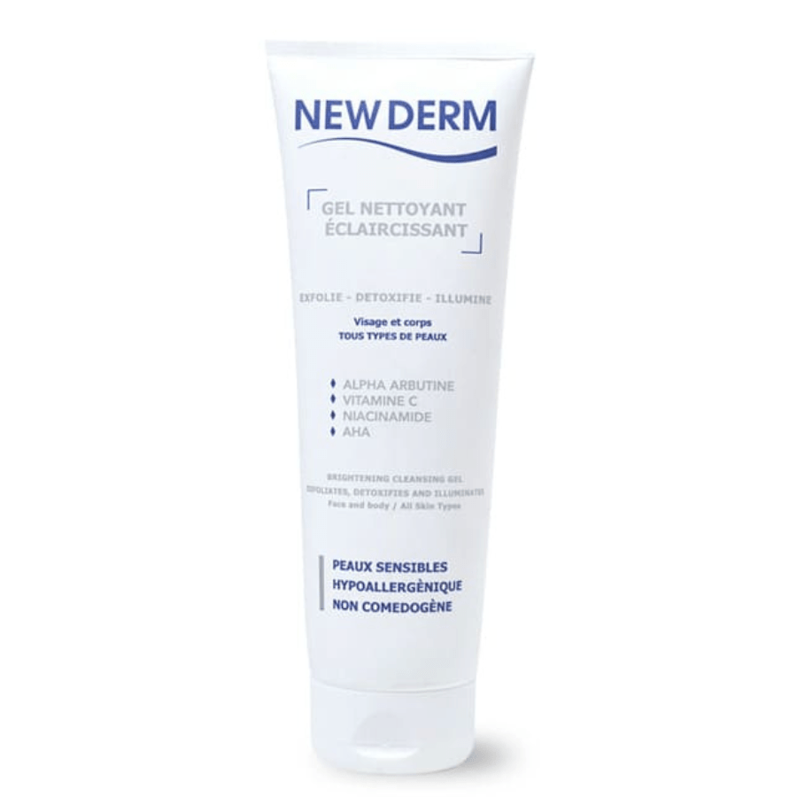 New Derm Gel Nettoyant Éclaircissant pour Visage et Corps 250ml