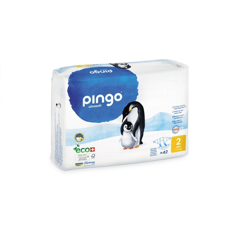 Pingo Couches Écologiques Mini Taille 2 (3-6KG) - 42 unités