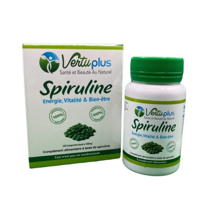 Vertu Plus Spiruline 500mg - Complément Alimentaire Énergie et Bien-Être