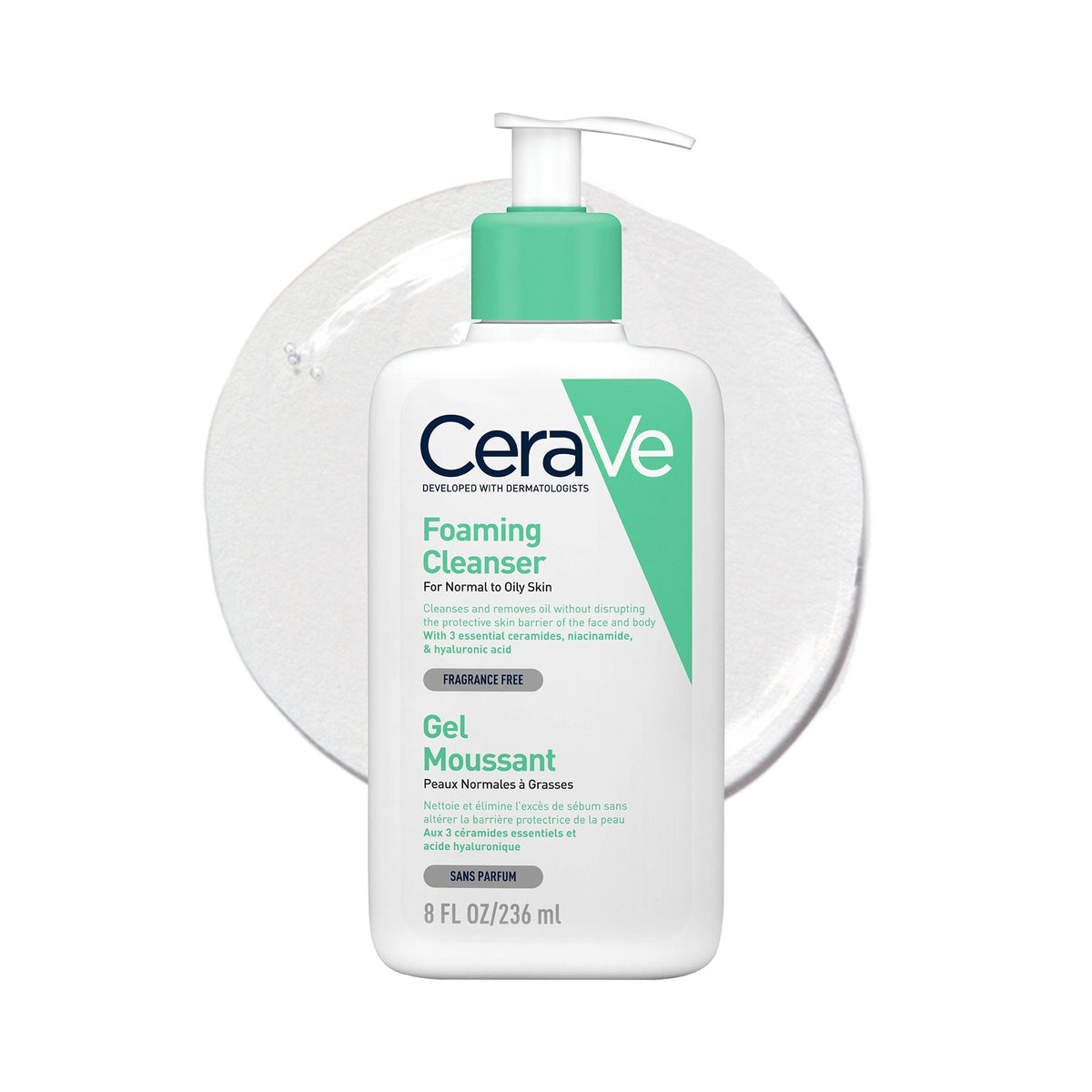 CeraVe Gel Moussant Nettoyant Peaux Normales à Grasses 236ml