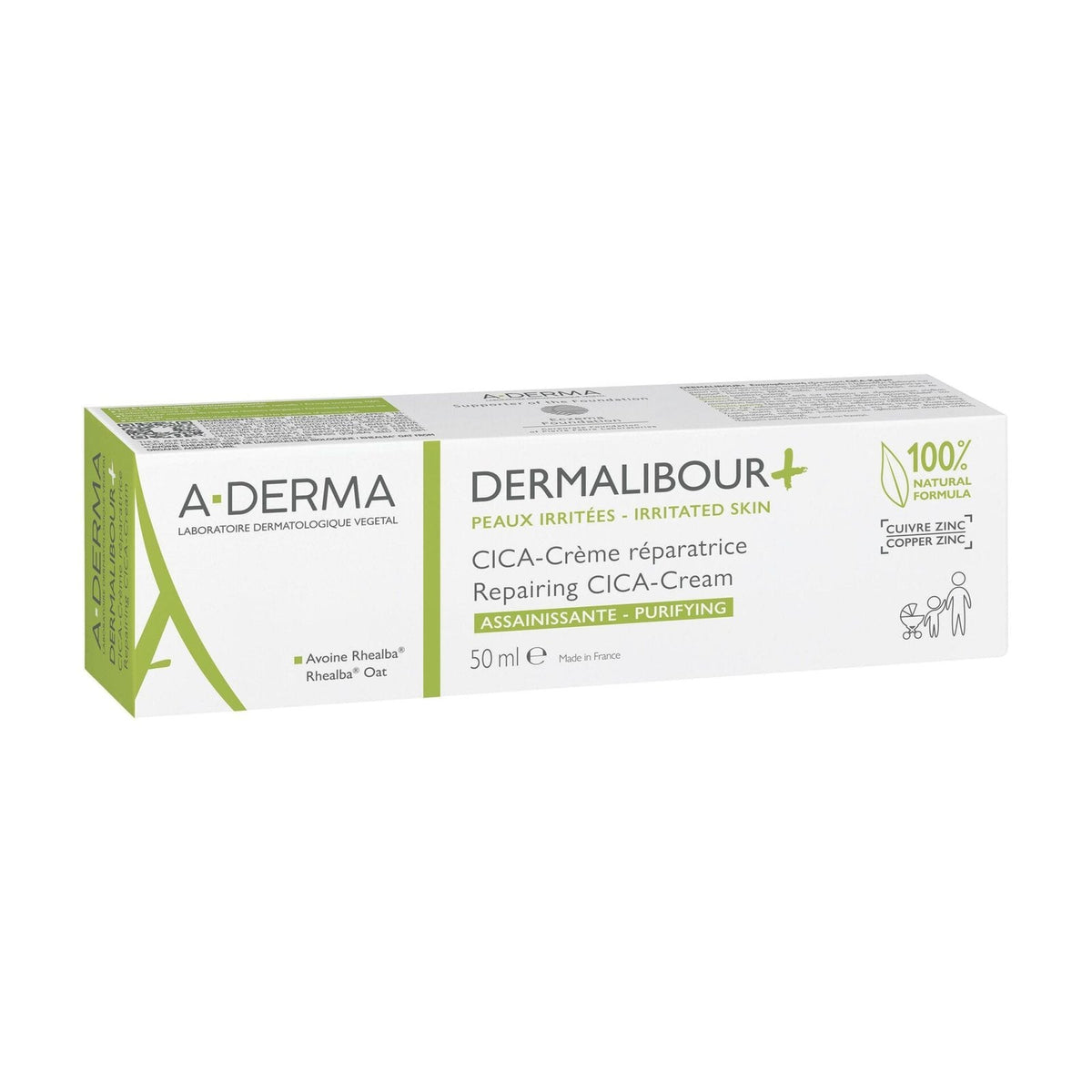 A-Derma DERMALIBOUR+ CICA-Crème Réparatrice Assainissante 50ml