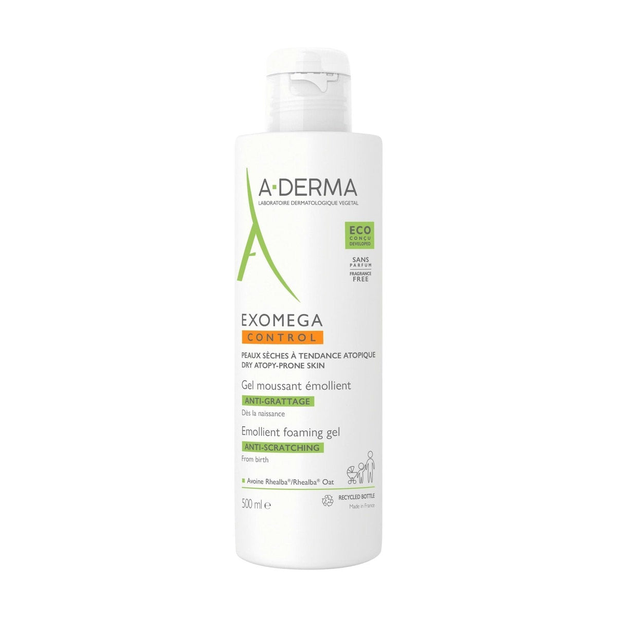 A-Derma EXOMEGA CONTROL Gel Moussant Émollient 500ml