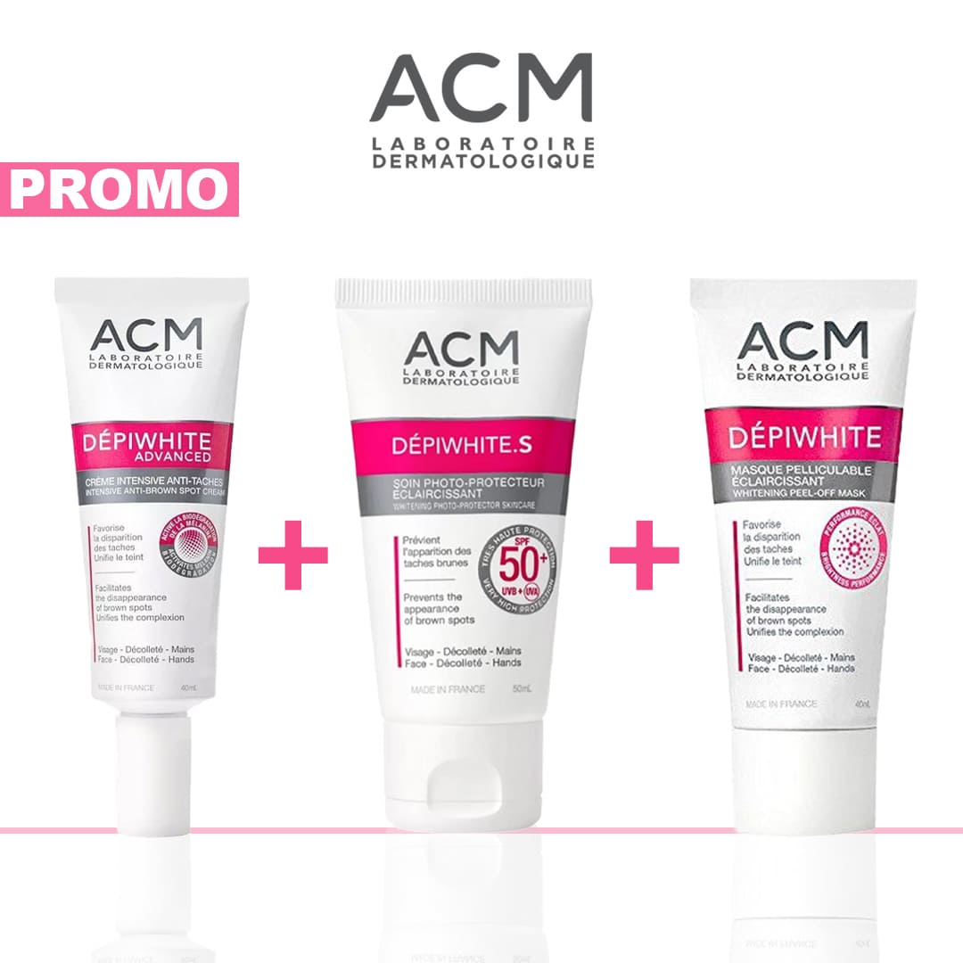 ACM Dépiwhite Trio Ultime - Crème Anti-Taches, Masque Éclaircissant & Écran Solaire