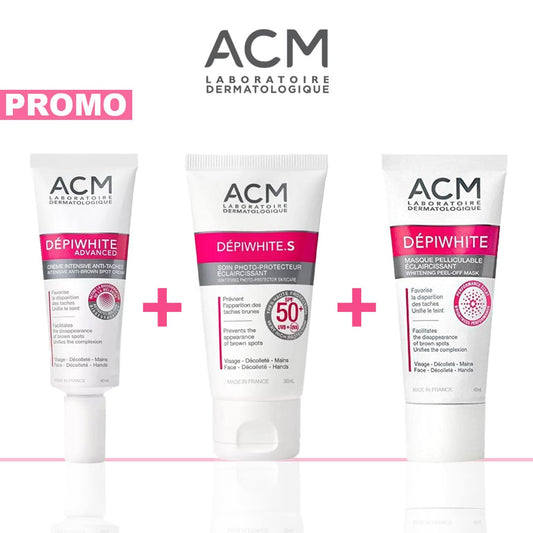 ACM Dépiwhite Trio Ultime - Crème Anti-Taches, Masque Éclaircissant & Écran Solaire