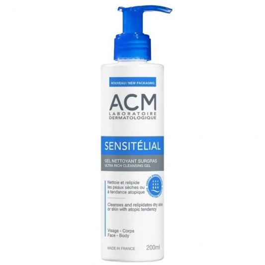 ACM Sensitélial Gel Nettoyant Surgras 200ml