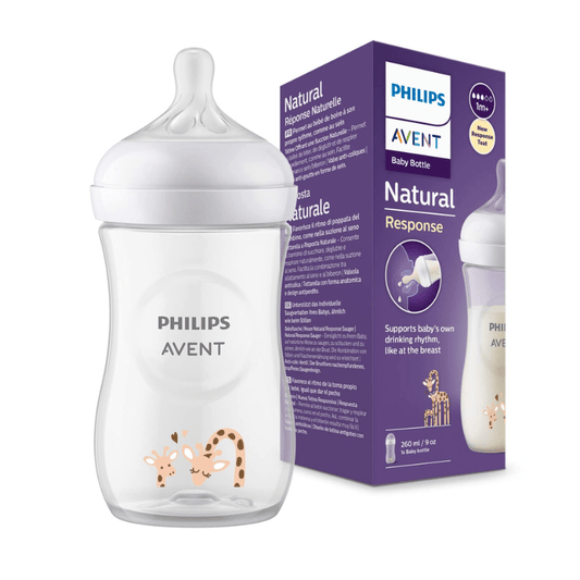 Avent Biberon Natural Réponse 260 ml Girafe 1M+