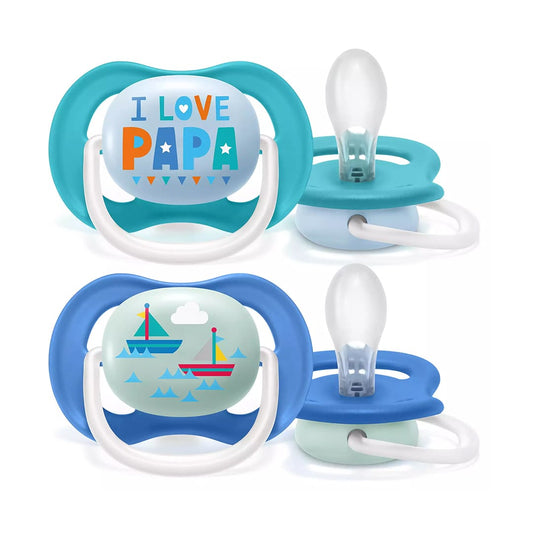 Avent Sucettes Ultra Air Ortho 6-18 Mois Bateau - Lot de 2