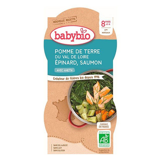 Babybio Bol Pomme de Terre Épinard Saumon à l'Aneth Bio 2x200g
