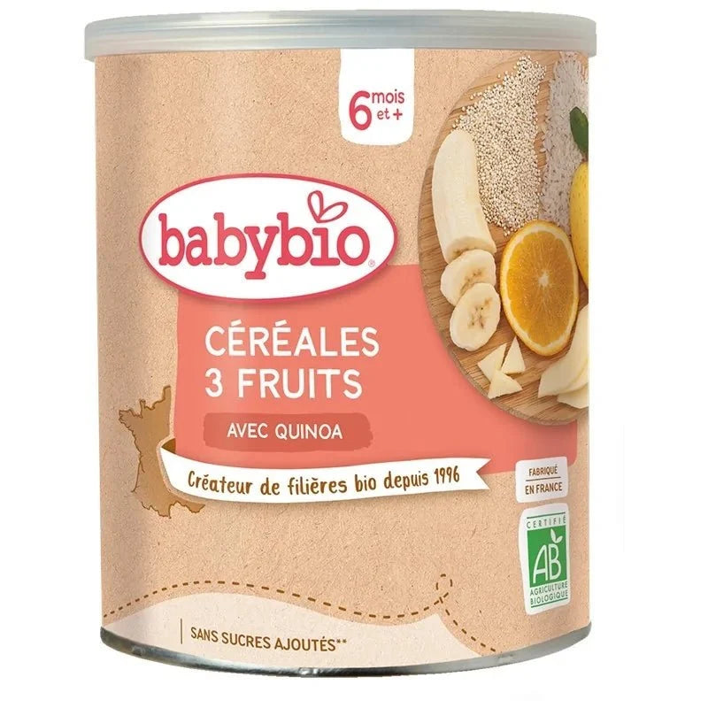 Babybio Céréales 3 Fruits avec Quinoa 220g