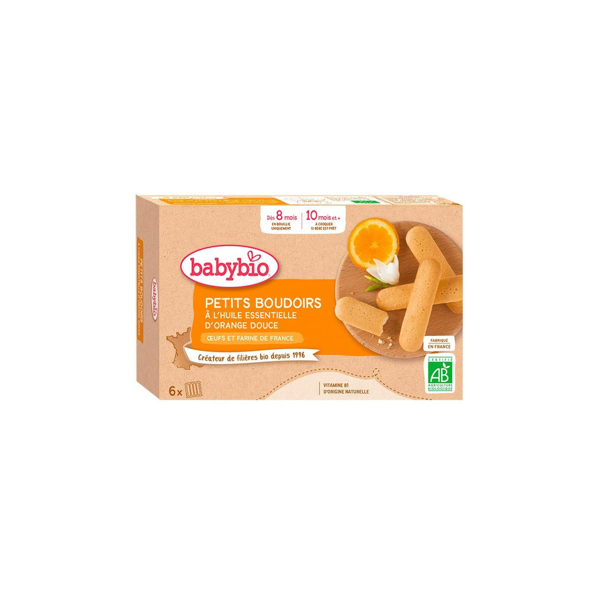 Babybio Petits Boudoirs Bio à l'Huile Essentielle d'Orange Douce