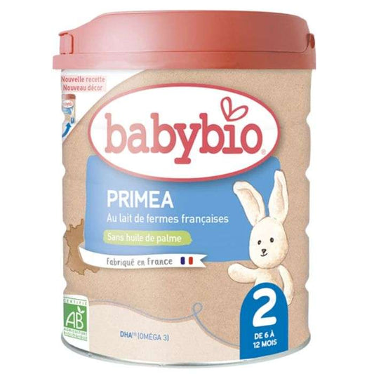 BabyBio Primea 2 Lait Infantile Bio Sans Huile de Palme 6-12 Mois 800g