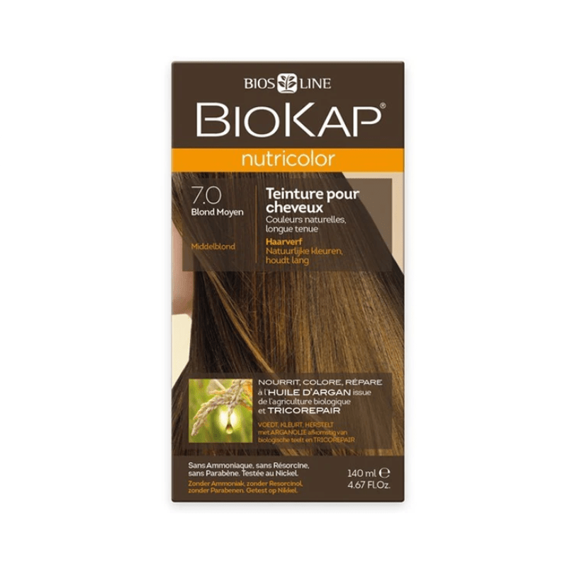 BioKap Nutricolor 7.0 Blond Moyen - Coloration Capillaire Naturelle