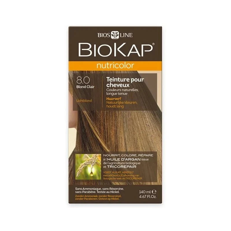 Biokap Nutricolor 8.0 Blond Clair - Coloration Capillaire Naturelle