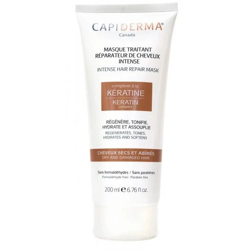 CAPIDERMA Masque Traitant Réparateur de Cheveux Intense à la Kératine 200ml