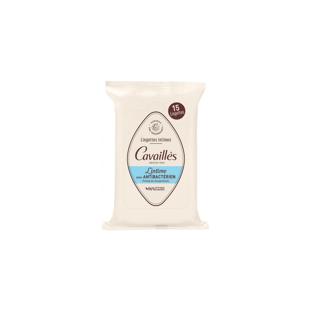 Cavaillès Lingettes Intimes Antibactériennes Thym 15 unités