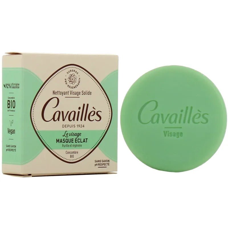 Cavaillès Nettoyant Visage Solide & Masque Éclat Concombre BIO