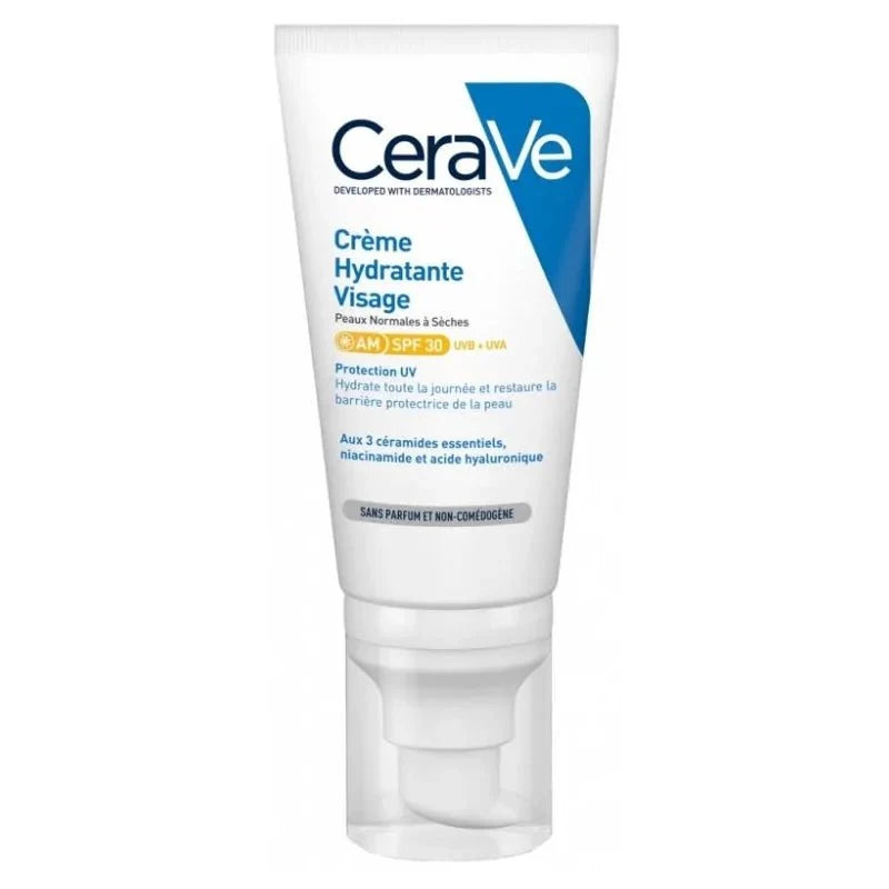 CeraVe Crème Hydratante Visage SPF30 Peaux Normales à Sèches 52ml