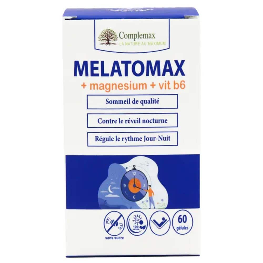Complemax Melatomax + Magnésium + Vitamine B6 – 60 Gélules
