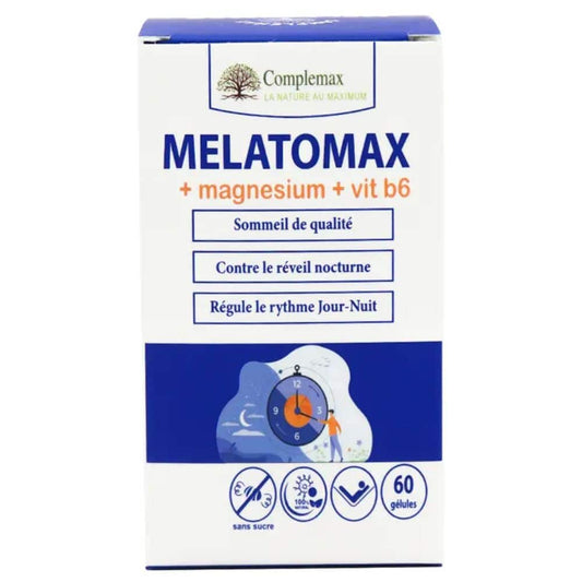 Complemax Melatomax + Magnésium + Vitamine B6 – 60 Gélules