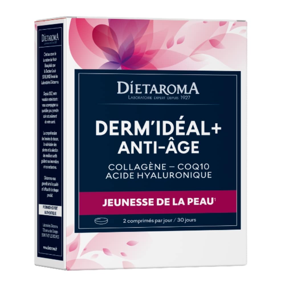 Dietaroma Derm Idéal Plus Collagène, CoQ10 et Acide Hyaluronique – 60 Comprimés
