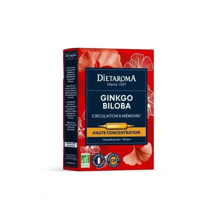 Dietaroma Ginkgo Biloba Ampoules Concentrées Bio