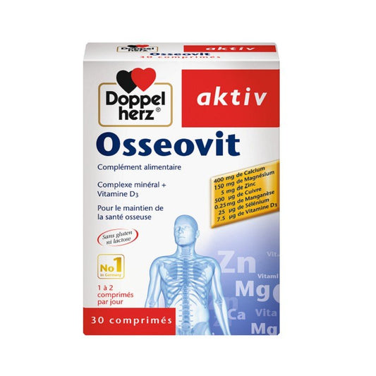 Doppel Herz Aktiv Osseovit Complément Minéral et Vitamine D3 - 30 Comprimés
