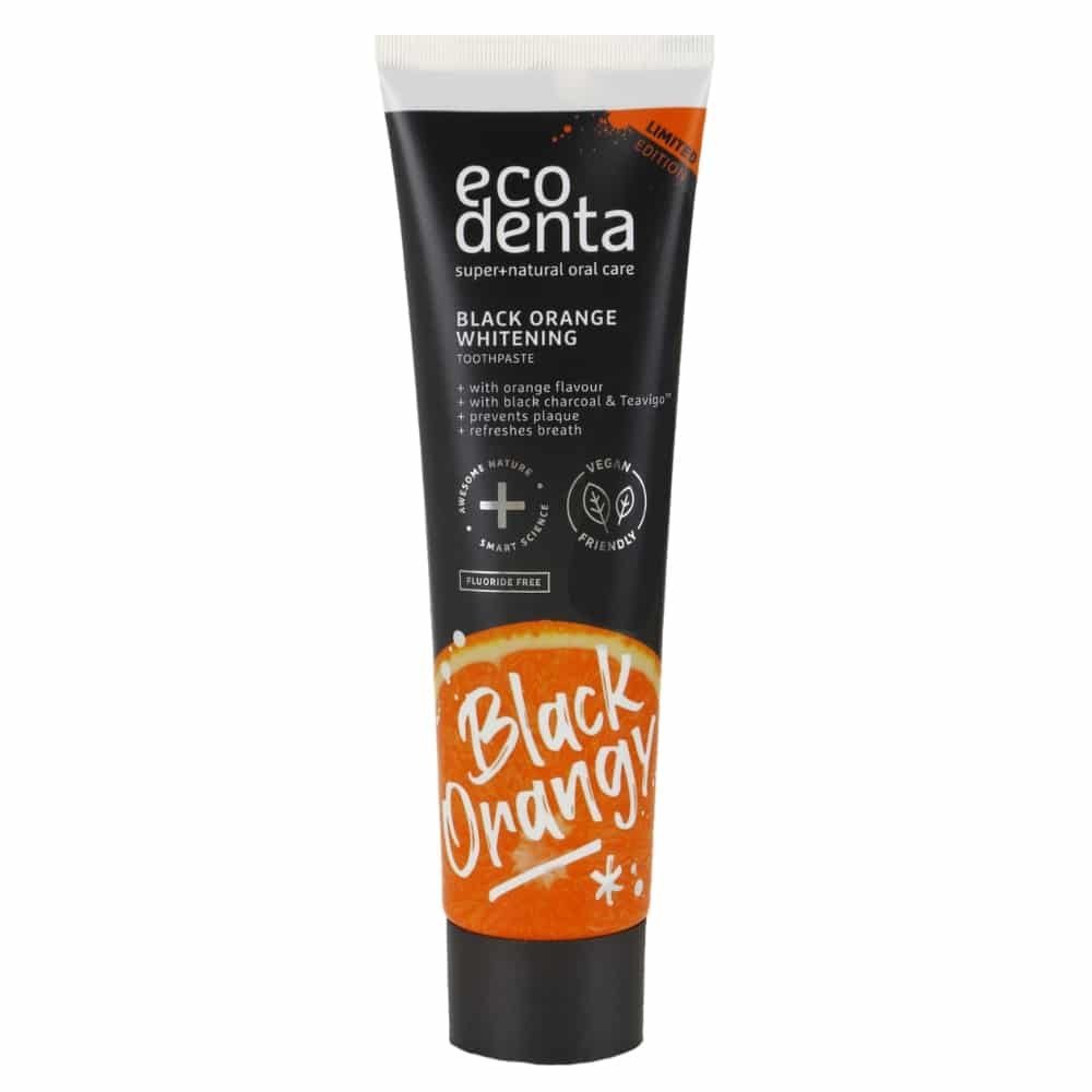 Ecodenta Black Whitening Dentifrice Blanchissant au Charbon Actif et Orange