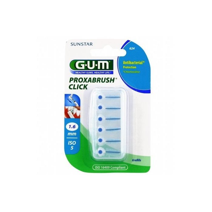 GUM Proxabrush Recharges Interdentaires 1,6mm - Lot de 6
