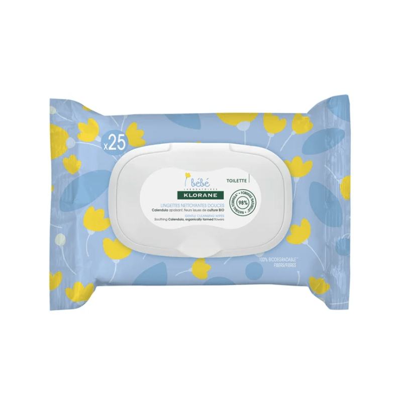 Klorane Bébé Lingettes Nettoyantes Douces 25 Pièces.