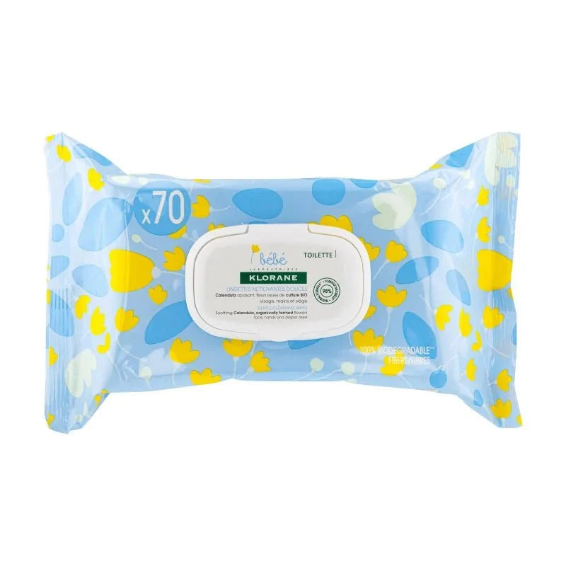 Klorane Bébé - Lingettes Nettoyantes Douces - 70 Pièces