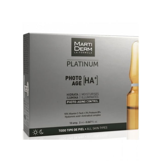 Martiderm Platinum Photo Age HA+ Hydratant et Anti-âge 10 Ampoules
