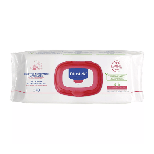 Mustela Lingettes Nettoyantes Apaisantes Sans Parfum 70 Pièces