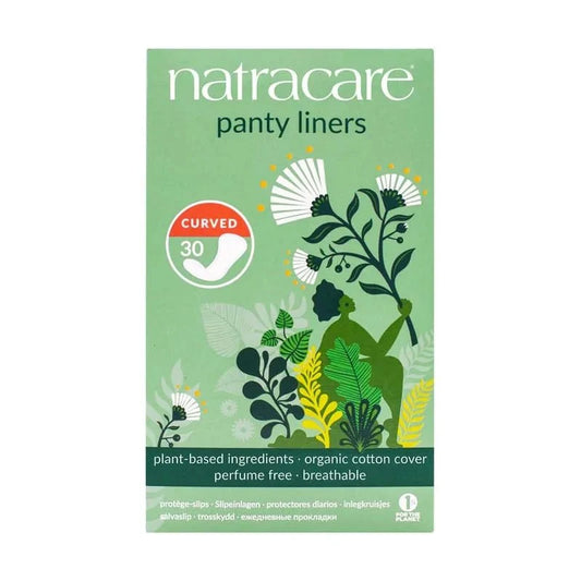 Natracare Protège-Slips Anatomiques Incurvés - Coton Bio - 30 Unités