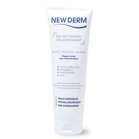 New Derm Gel Nettoyant Éclaircissant pour Visage et Corps 250ml
