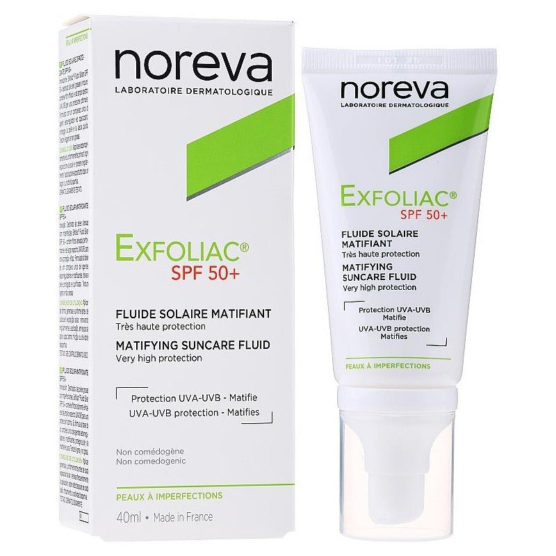 Noreva Exfoliac Fluide Solaire Matifiant SPF50+ - 40ml