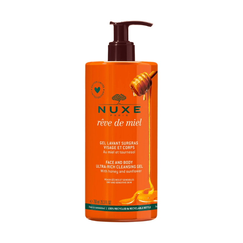 NUXE Rêve de Miel Gel Lavant Surgras Visage et Corps - 750 ml