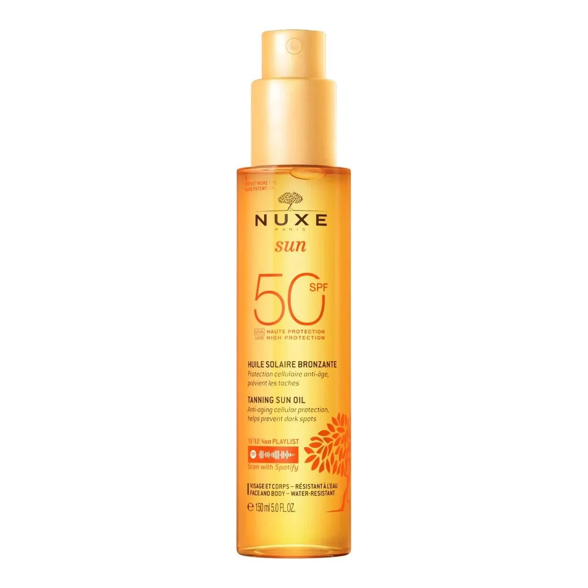 Nuxe Sun Huile Solaire Bronzante Haute Protection SPF50 - 150ml