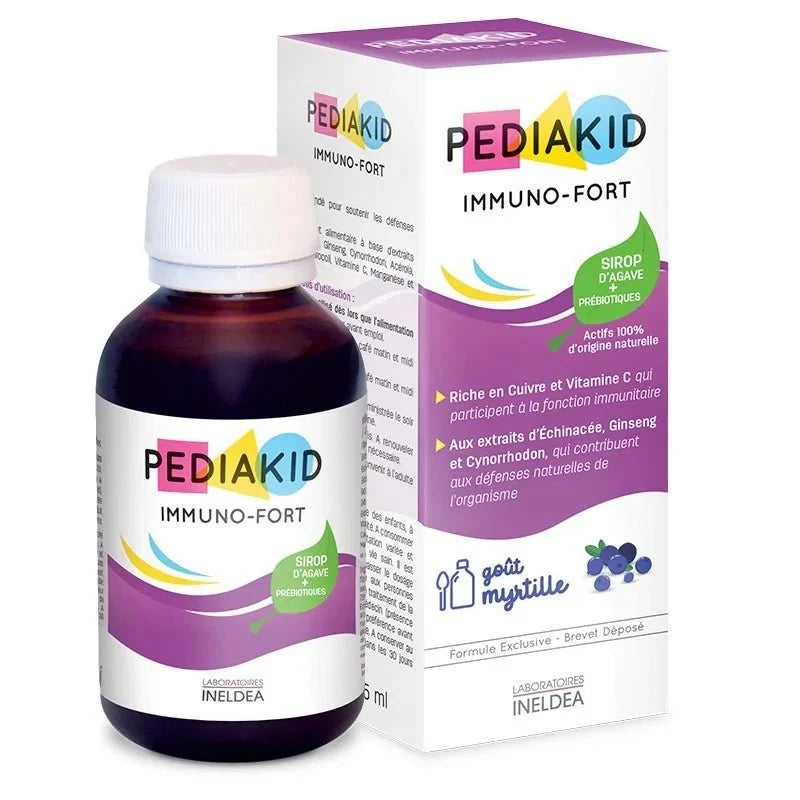 PediaKid Immuno-Fort Sirop Goût Myrtille 125 ml