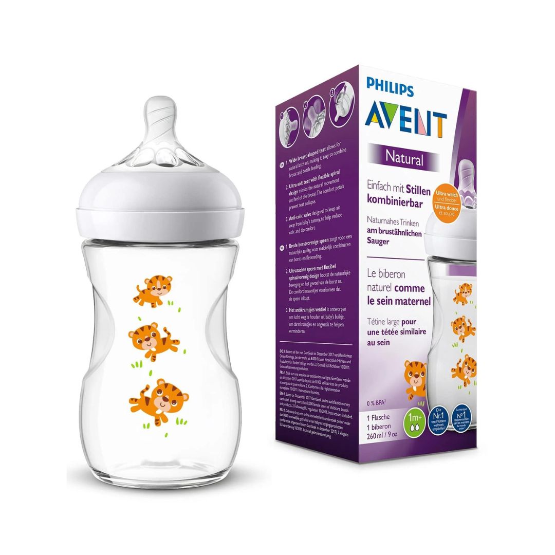 Philips Avent Biberon Natural 2.0 260 ml Décoré Tigre